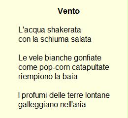Una poesia di Bianca intitolata Vento